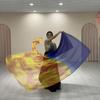 Nuevos accesorios de danza con banderas de adoración, bandera de alabanza de gasa de chifón, danza de interpretación, danza rectangular multicolor con color degradado
