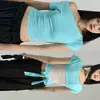 Camiseta Pequena Estilo Coreano Inteligente com Painel de Renda nas Costas, Manga Curta, Ombro Normal, Borboleta com Strass Quente, Cintura Alta Curta, Ajustada