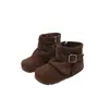Botines Cortos de Ante Retro para Niñas 2026 Otoño/Invierno Nuevos Estilo Coreano Casual con Cremallera Lateral Botitas Pequeñas de Piel para Bebé Niño Pequeño