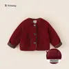 Ropa para Niños Youbao Ropa de Año Nuevo para Niños Invierno Rojo Ropa para Niños Grandes Estampado de Leopardo Moda Chaqueta de Felpa para Niñas