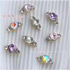 Anel de joia com diamante em pilha de amor para unhas acabado metal tridimensional Nova Rede Vermelha Diamante coração de pêssego decoração de unha de cristal