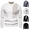 Superventas transfronterizo, directo del fabricante, suéter de punto de cuello redondo holgado, moderno y a la moda, suéter básico para hombre