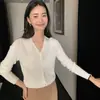 Cardigan de punto elegante para mujer, estilo coreano, cachemir, color liso, con textura de canalé, cuello en V, corte ajustado, adelgazante, para la oficina, nuevo para principios de otoño