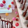 Decoração de Quarto de Casamento Tendência para Sala de Estar e Quarto da Noiva Bola de Favo de Mel Lanterna de Papel Vazada Guirlanda Brilhante para Teto de Casamento