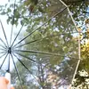 Paraguas transparente de mango largo con borde negro, adecuado tanto para la lluvia como para el sol, alto valor estético para estudiantes, ampliado y engrosado, paraguas automático simple con impresión de logotipo