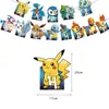 Decoração de Festa de Aniversário do Pikachu da Amazon Bandeirola Puxar Fileira de Inserção Decoração Espiral Pendurada Conjunto Digital para Bebê