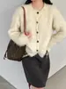 Suéter Morado Suave y Peludo Estilo Perezoso Coreano Jiangzuo para Mujer, Invierno, Tejido Muy Bonito y Suave 98728