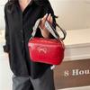 Bolsa de Ombro Texturizada Retrô Doce Casual 2025 Nova Popular Cor Sólida Laço Axilar Pequena Bolsa Quadrada para Mulheres