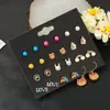 Amazon Lindo Conjunto de Pendientes de Animales de Aleación de Nicho Pendientes de Corazón Oso Conejo Exquisitos Pendientes Pequeños para Mujer