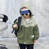 Abrigo cortavientos para niño 77 Primavera y otoño Nueva chaqueta con capucha hermosa para niños medianos y pequeños Ropa de primavera de moda para niños