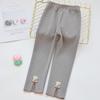 Leggings Infantis para Primavera e Outono, Calças de Algodão Estilosas para Crianças, Calças Longas Versáteis Elásticas para Bebês Estilo Coreano