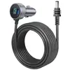 Cargador de Coche USB Digital Transfronterizo con Conector DC de Tres Usos, Cable de Carga para Coche Impermeable, Carga Rápida con Pantalla Digital