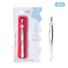 Pinzas Mini para Cejas Lamela, Pinza para Cejas de Acero Inoxidable Plateado, Pinzas para Cejas, Punta Diagonal, Punta Plana Abc