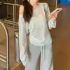 Top de verano con ribete de encaje inspirado en el diseño, de un solo hombro, corte ajustado, protección solar, camiseta de manga larga a rayas, estilo coreano relajado, para mujer