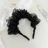 Diadema de Encaje Bordado de Malla, Delicada y Romántica, Estilo Hada, Accesorio para el Cabello Dulce de Múltiples Capas, Diseño de Corona Alta para Hacer que el Rostro Parezca Más Pequeño