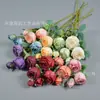 Flores de Rosa Artificiales para Decoración de Bodas, Arreglo de Escena para Salón de Bodas, Materiales DIY para Arreglos Florales, Rosa Princesa Real de 3 Cabezas en Tallo Único
