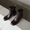Botas de Tacón Alto Elegantes de Moda de Nicho de 5.5cm Otoño/Invierno 2026 Nuevas Botas de Moda sin Cordones con Punta Redonda y Tacón Grueso