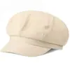 Boina Negra Retro Japonesa para Mujer Primavera Otoño Versátil Adelgazante Facial Sombrero Octagonal Circunferencia de Cabeza Grande Sombrero de Artista Newsboy Transfronterizo