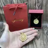 Nuevo Collar con Colgante de Brújula de Ocho Tesoros Giratoria Chapado en Oro de Estilo Chino Tradicional Incrustado de Diamantes para Mujer, Joyería de Estilo Vintage, Regalo de Seguro