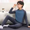 Pijama para Niños Adolescente Conjunto de Ropa Interior Cálida Niños Medianos y Grandes Estudiantes de Primaria Ropa de Otoño Pantalones de Otoño Capa Base para Niñas Camiseta de Algodón y Lana