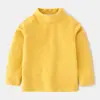 Ropa Gruesa y Cálida para Niños para Otoño e Invierno, Tops para Niños y Niñas, Camiseta Base Cálida de Cuello Medio Alto, Camiseta Transpirable