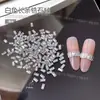 Outono e Inverno Brilhante Champagne Prata Listra Longa Nail Art Strass Zircônia de Fundo Plano de Alta Qualidade 5A Decorações de Unha Atacado