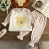 Conjunto de Ropa Interior Térmica para Niños, Forrado de Felpa y Engrosado, Ropa de Otoño para Niños y Niñas, Ropa Térmica para Bebés, Ropa para Bebés