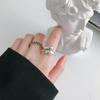 Anillo brillante de gota de agua con abertura irregular, anillo sinuoso, nuevo anillo transfronterizo europeo y americano, abertura ajustable