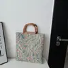 2026 Inverno Novo Estilo Bambu Linho Simples Grande Capacidade Estiloso Versátil Texturizado Estampado Bolsa de Mão Transversal