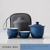 Juego de té de kung fu de viaje, apto para coche, tetera portátil para exteriores, una tetera, tres tazas, regalo para clientes exprés, logotipo