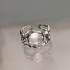 Anel de Pedra da Lua no Mesmo Estilo de Celebridades da Internet, Luxo de Nicho, Versátil, Anel Único para Dedo Indicador, Anel de Joia Elegante e Simples