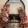 Cor de café de outono estilo retrô materiais florais materiais florais de casamento móveis macios atmosfera de outono adereços de casamento decorações flores artificiais