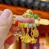 Regalo del Templo Cultural y Creativo del Año Nuevo del Caballo: Pin de Lista Dorada, Pluma Wenchang, Colgante Adorno Calmante para Bebé