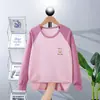 Conjunto de roupa íntima térmica plus size com estampa de desenho animado, modelagem solta, para meninos e meninas, 2026, para adolescentes e crianças plus size