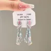 Aretes de Seda Rosa y Azul con Diamantes Completos, Nuevos Aretes de Borla con Diseño de Alta Gama, Elegantes y Sofisticados Accesorios para Orejas