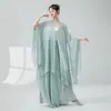 Ropa de Práctica de Danza Clásica Estilo Chino Unisex con Elementos Han, Nuevo Cárdigan para Mujer, Holgado y Fluido, Etéreo para Actuaciones Diarias