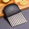 Faca Multifuncional para Batata Dente de Lobo, Faca Ondulada para Batata, Ralador Decorativo, Cortador de Legumes de Cozinha, Fatiador de Batata Frita