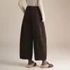 Pantalones Banana de Pierna Ancha de Cintura Alta Elegantes para Mujer 2026 Otoño Nuevo Estilo Sueltos Adelgazantes Cortos Moda Versátiles Casuales