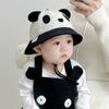 Sombrero de Bebé Primavera y Otoño Bebé Lindo Panda Sombrero de Pescador Súper Lindo Invierno Niños y Niñas Sombrero de Cubeta Protección para los Oídos a Prueba de Viento