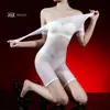 Body Hua Yu ultradelgado brillante transparente de manga corta 5D con aceite de caballo, sin entrepierna, para hombres y mujeres, talla grande, medias sexy transparentes abiertas en la entrepierna