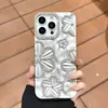Funda para Teléfono con Flor de Dopamina y Pedrería Adecuada para Apple 17Promax Agujero Grande 14/13 Funda Suave 16Pro Cubierta Protectora