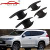 Adecuado para Mitsubishi 2016 Montero Cubierta de Tazón de Puerta Modificación de Coche Negro Mate Protección de Carcasa de Tazón de Puerta Piezas Decorativas