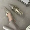 Zapatos de tacón para mujer 2026 Estilo Nuevo Punta Cerrada Tejido Hueco Estilo Elegante Microfibra Nuevas Sandalias de Tacón Alto