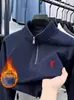 Comércio Exterior Transfronteiriço Outono e Inverno Moletom Masculino Meio Zíper Gola Alta Algodão Manga Longa Casual Jaqueta de Alto Padrão Atacado