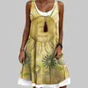 Vestido europeo y americano transfronterizo con estampado digital 3D, vestido largo casual sin mangas para mujer, vestido largo para mujer