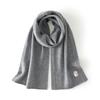 Bufanda de punto cálida de cachemira pura, tejido liso de 7 puntos, cuatro bordes planos, bufanda unisex gruesa y de moda bordada