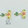 Aleación Electrochapada Agujero Grande Bendición Bambú Hoja de Bambú Juego de Dos Piezas Passepartout Nuevo Placa Chinoiserie Hebilla de Presión Solapa Hebilla Colgante Decoración