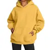 Moletom com Capuz Hip-Hop de Lã Amazon para Mulheres, Cor Sólida, Manga Longa, com Bolsos, Moletom Pulôver Solto, Hoodie Lulu