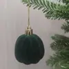 Bolas de Natal flocadas transfronteiriças, enfeites de Natal vermelhos para pendurar, decorações de árvore de Natal em formato de abóbora de plástico atacado