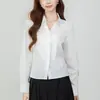 Camisa Branca Feminina 2026 Primavera Outono Emagrecedora Design Profissional Senso de Nicho Manga Longa Amarração na Cintura Top Modelador Feminino
